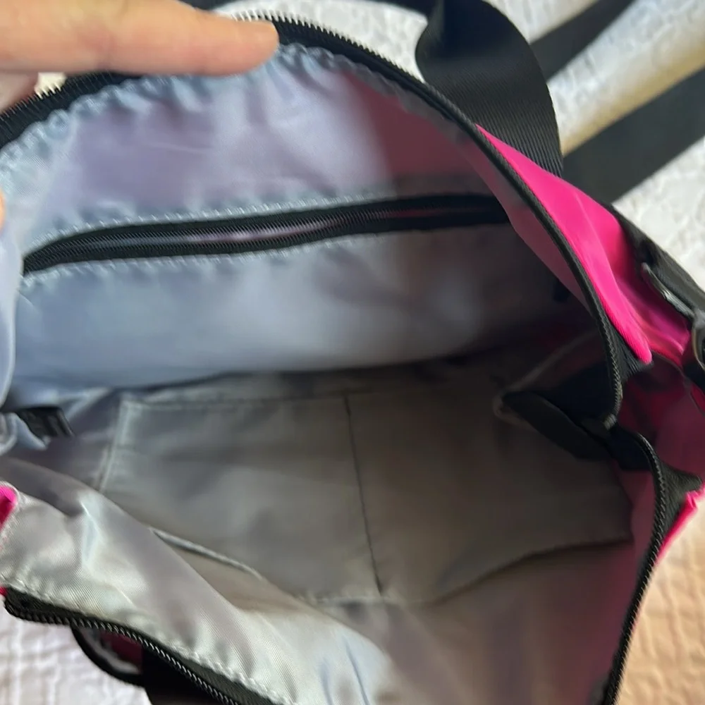 NWT IHKWIP Nylon Mini Tote w/ Crossbody Strap Magenta - Picture 3 of 6